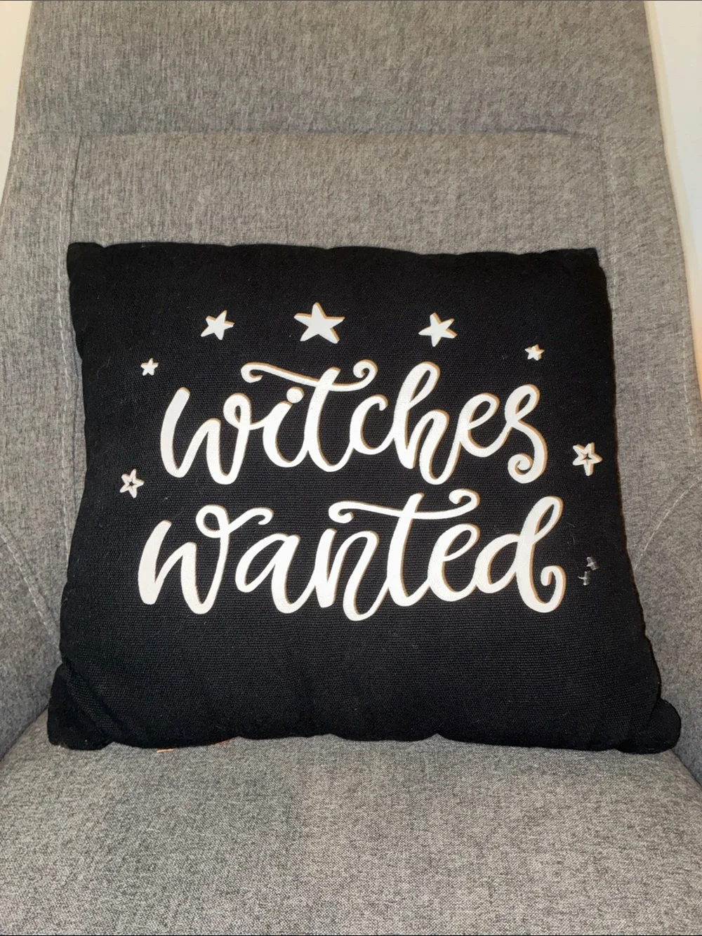 Witches Wanted Decorative Throw Pillow - Black